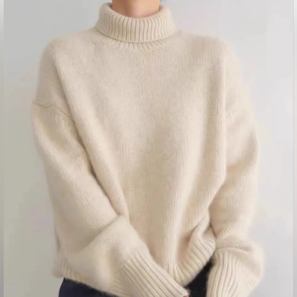 100% Cashmere warm autumn winter turtleneck sweater - Picture 7 of 12